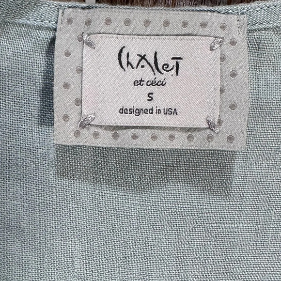 Chalet Et Ceci Aines Linen Tunic/Dress Style #P33068 in Ash Grey - Picture 3 of 8